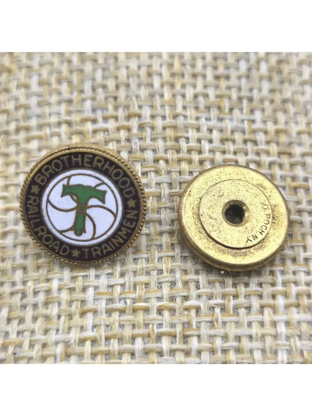 Vintage Brotherhood Of Railroad Trainmen Lapel Pin Clutch Back